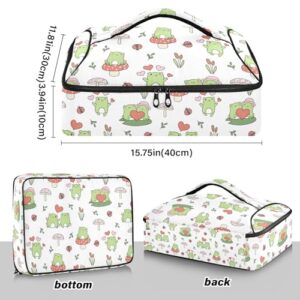 Kcldeci Insulated Thermal Food Carrier Insulated Casserole Carrier for Hot or Cold Food,Cute Love Frog Doodle Cartoon Insulated Tote Bag for Potluck Cookouts Parties Picnic,Lasagna Lugger