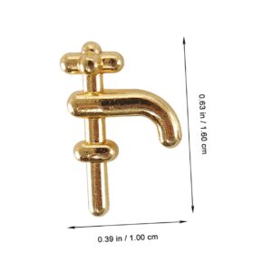 HANABASS Mini Faucet Ornaments Decor Miniature Faucet Sink Faucet Model Prop Doll House Prop Festival Tiny Faucet Doll House Accessories Mini House Sink Faucet Ornament Plastic Golden