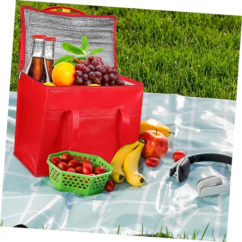 BUGUUYO 4pcs Insulation Bags Reusable Grocery Tote Insulated Bags Cooler Bags Insulated Portable Insulation Bag Jumbo Insulated Bag Catering Bags Shopping Bags Thermal Bag Non-Woven Fabric