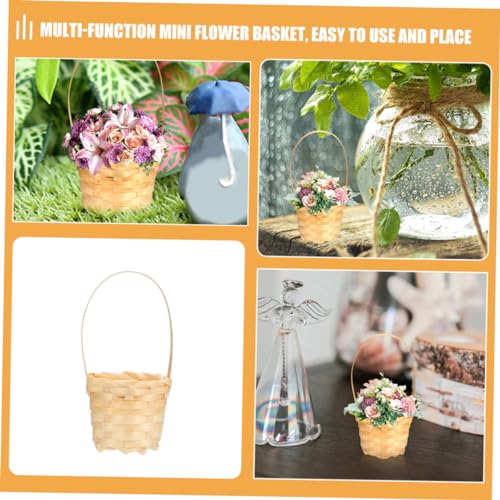 CIMAXIC 6pcs Woven Doll Basket Baskets Home Decor Doll House Dollhouse Mini Woven Basket Mini Basket Miniature Basket Decoration Miniature Storage Basket Mini Basket