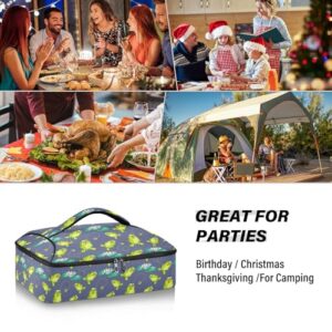 Kcldeci Insulated Thermal Food Carrier Insulated Casserole Carrier for Hot or Cold Food,Frogs Pattern Insulated Tote Bag for Potluck Cookouts Parties Picnic,Lasagna Lugger