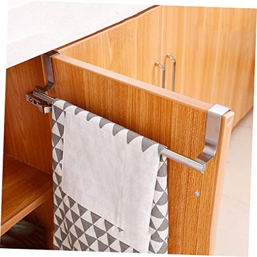 Towel Rack Cleaning Cloth Hanger Traceless Towel Shelf Kitchen Towel Bar Kitchen Utensils Towel Bar Cabinet Towel Holder Kitchenwares Hanging Shelf Kitchenwares Rack Silver FONDOTIN