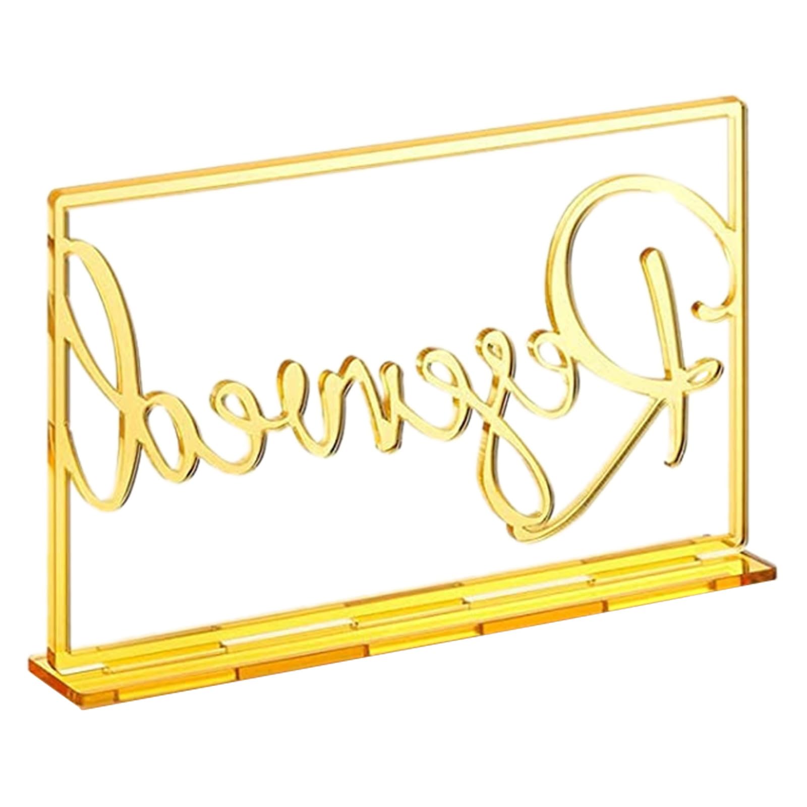 Stylish Gold Acrylic Wedding Reserved Table Signs Safe Sturdy Not Easy To Break Or Deform Seating Reservation