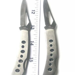 3 PC 440 STAINLESS STEEL Pocketknife Steel Handle & Blade, Lockback, New