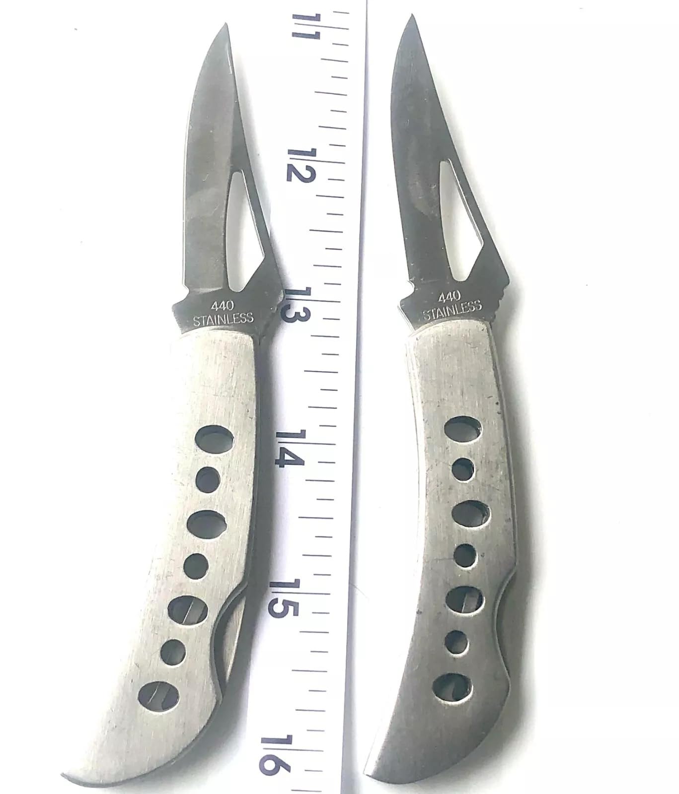 3 PC 440 STAINLESS STEEL Pocketknife Steel Handle & Blade, Lockback, New