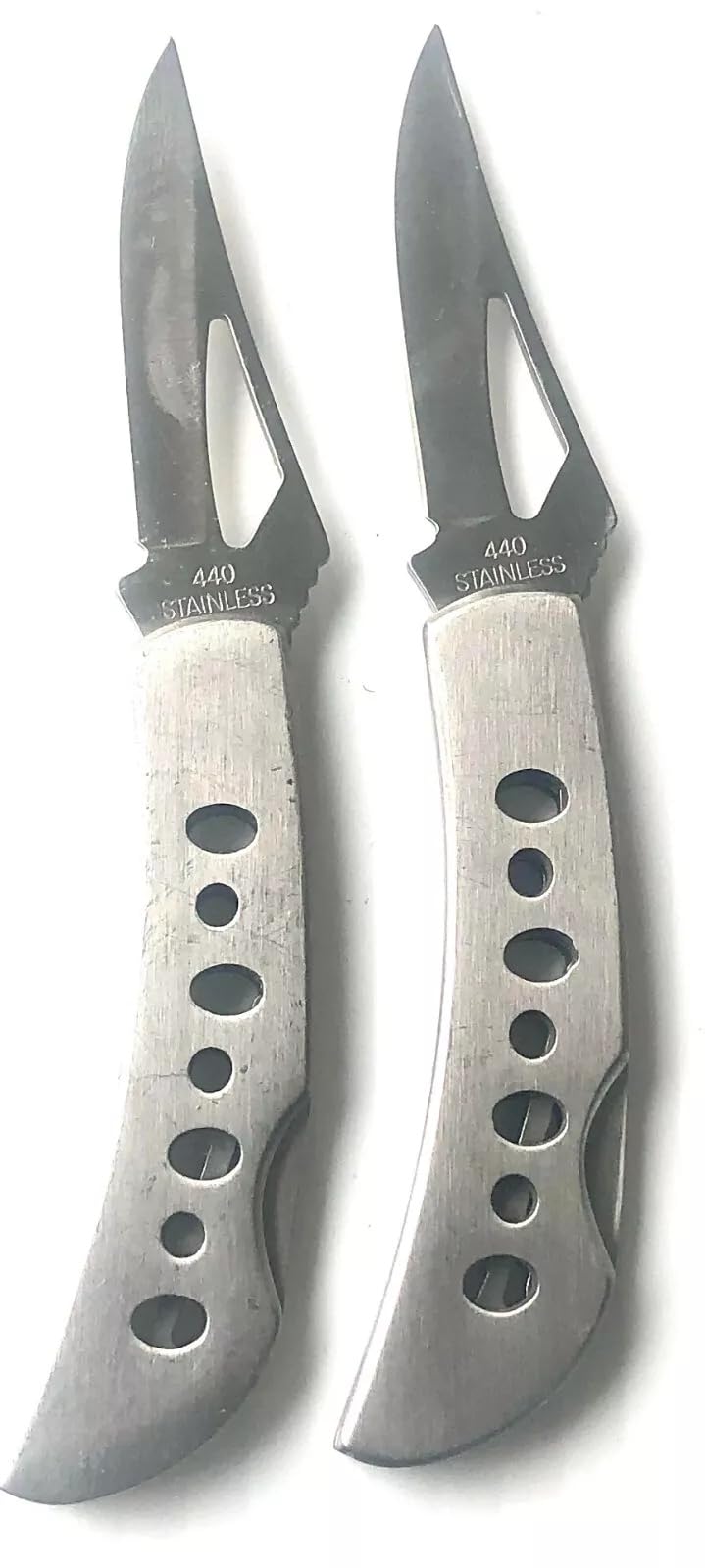 3 PC 440 STAINLESS STEEL Pocketknife Steel Handle & Blade, Lockback, New