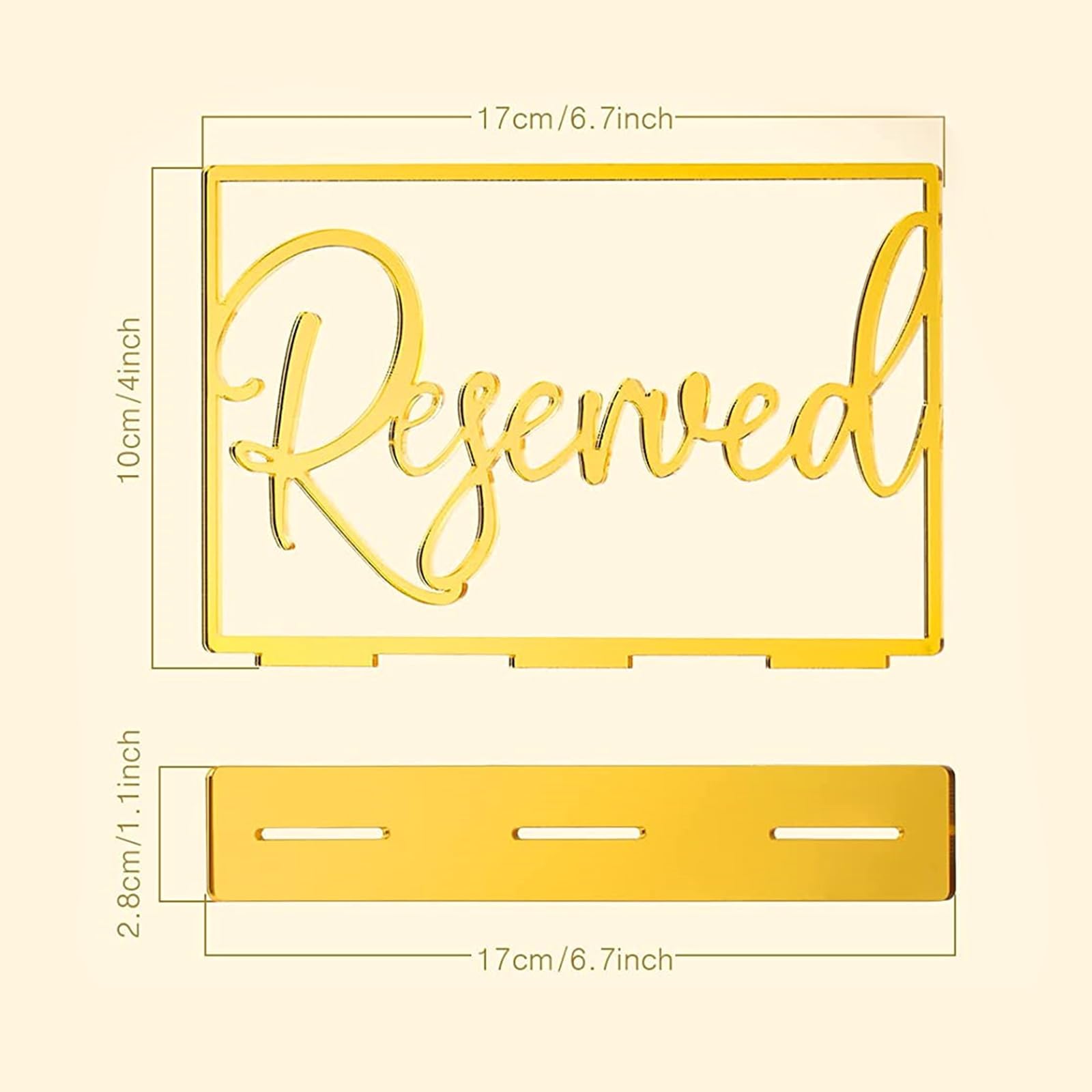 Stylish Gold Acrylic Wedding Reserved Table Signs Safe Sturdy Not Easy To Break Or Deform Seating Reservation