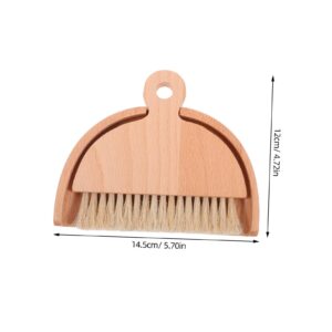 TOKIDNY 1 Set Dustpan Brush Crevice Cleaning Tools Brush Dustpan Window Gaps Broom Mini Hand Broom and Dustpan Mustache Hand Broom Cat Litter Cleaning Broom Keyboard Broom Car White Wooden