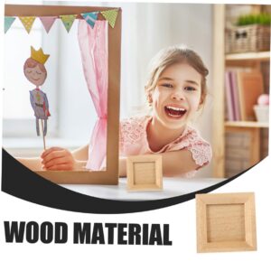 BRIGHTFUFU 3pcs Dollhouse Photo Frame Picture Frames Photo Frames Doll House Micro Landscape Decors Micro Photo Frame Decorative Photo Frame Mini House Ornament Photo Frame Model Beige Wood