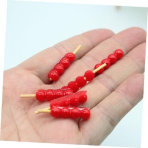 CAXUSD 1 Set Red Mini Foods Resin Doll House Photo Prop Tiny Things Mini Scene Layout Prop Wood