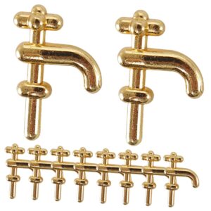 hanabass mini faucet ornaments decor miniature faucet sink faucet model prop doll house prop festival tiny faucet doll house accessories mini house sink faucet ornament plastic golden