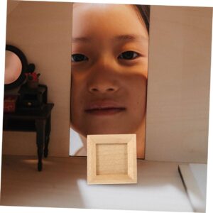 BRIGHTFUFU 3pcs Dollhouse Photo Frame Picture Frames Photo Frames Doll House Micro Landscape Decors Micro Photo Frame Decorative Photo Frame Mini House Ornament Photo Frame Model Beige Wood