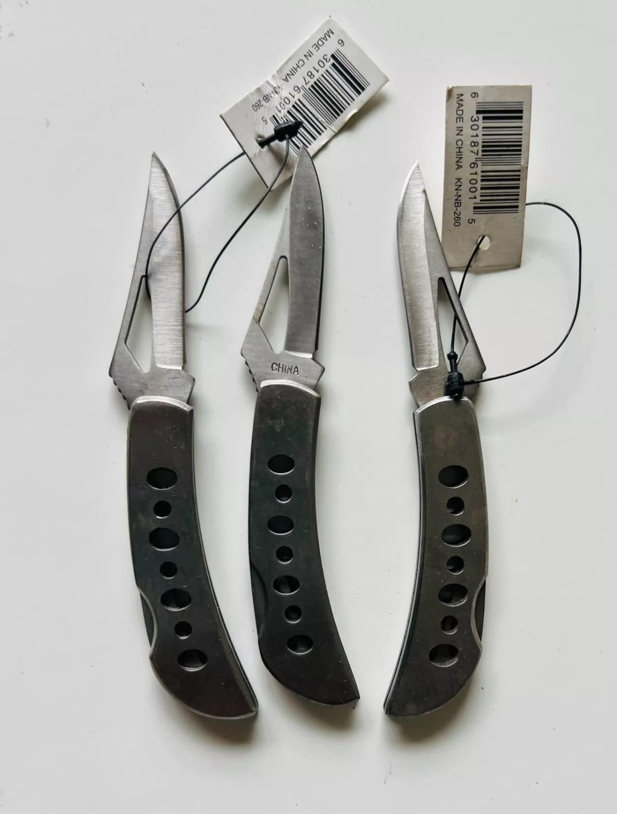 3 PC 440 STAINLESS STEEL Pocketknife Steel Handle & Blade, Lockback, New