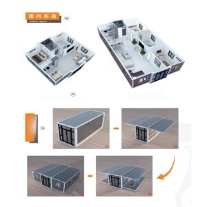 Extended Foldable Prefab Container Homes/40ft Folding Living Container/Expandable Cabin Foldable Container House to Live in