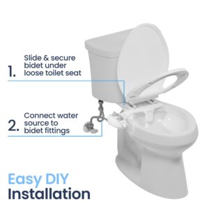 LUXE Bidet NEO Plus 120 White, Toilet Seat Bumpers, and Shut-off T-Adapter Bundle