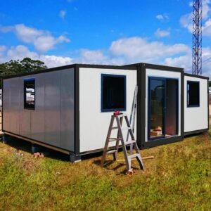 extended foldable prefab container homes/40ft folding living container/expandable cabin foldable container house