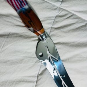 Silver Knife - Blade work of art - Made in Brazil - American Style Handle