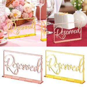 Stylish Gold Acrylic Wedding Reserved Table Signs Safe Sturdy Not Easy To Break Or Deform Seating Reservation