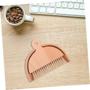 TOKIDNY 1 Set Dustpan Brush Crevice Cleaning Tools Brush Dustpan Window Gaps Broom Mini Hand Broom and Dustpan Mustache Hand Broom Cat Litter Cleaning Broom Keyboard Broom Car White Wooden