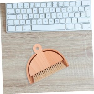 TOKIDNY 1 Set Dustpan Brush Crevice Cleaning Tools Brush Dustpan Window Gaps Broom Mini Hand Broom and Dustpan Mustache Hand Broom Cat Litter Cleaning Broom Keyboard Broom Car White Wooden