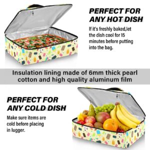 Kcldeci Insulated Thermal Food Carrier Insulated Casserole Carrier for Hot or Cold Food,Ice Cream (3) Insulated Tote Bag for Potluck Cookouts Parties Picnic,Lasagna Lugger