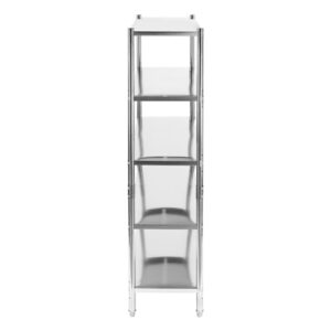 YUMIONB Stainless Steel Shelving, 5 Tier Floor Standing Stainless Steel Shelving Stainless Steel Heavy Duty Shelving Commercial Shelving with Adjustable Hight for Home, Supermarkets, Warehouses