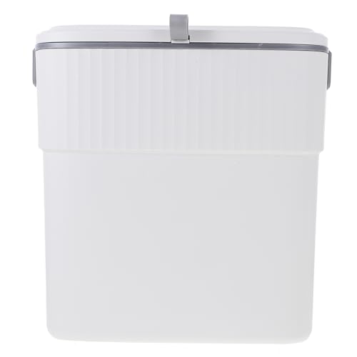 HOMOCONO White Garbage Cans for Kitchen Small Kitchen Trash Can Under Desk Trash Can Pp Abs Office Trash Can