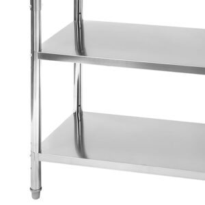 YUMIONB Stainless Steel Shelving, 5 Tier Floor Standing Stainless Steel Shelving Stainless Steel Heavy Duty Shelving Commercial Shelving with Adjustable Hight for Home, Supermarkets, Warehouses