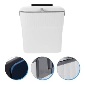 HOMOCONO White Garbage Cans for Kitchen Small Kitchen Trash Can Under Desk Trash Can Pp Abs Office Trash Can