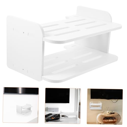 KITANDOVE 1 Set Router Ledge Homedecor Decorations for Home Camera Stand Space Saver Home+decor Router Holder Indoor Wall Mount Shelf Router Bracket No-drilling Holder Wpc White