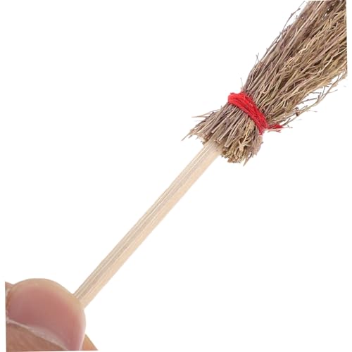 COOLHIYA 12pcs Mini Wizard Broom Miniature Broom Dollhouse Broom Broomstick Witch Broom Prop Toy Mini Brooms for Crafts Broom Witch Hanging Halloween Decor Wizard Accessory Walls Wooden