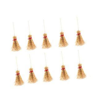 coolhiya 10pcs witches hanging halloween dollhouse broom mini besom mini halloween decorations brooms witch broom cosplay broom props toy witch prop pendantdant