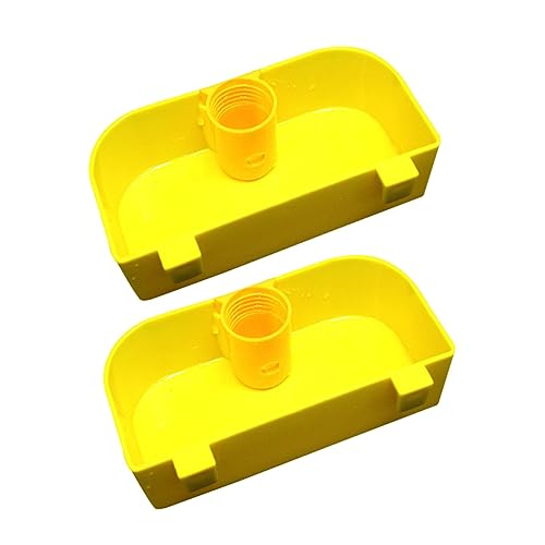 BESPORTBLE 2pcs Water Guide Bird Waterer Bunny Water Dispenser Bird Feeding Tool Water Holder for Parrot Pet Bird Water Dispenser Parrot Cage Parrot Supplies Bird Water Feeder Yellow Plastic