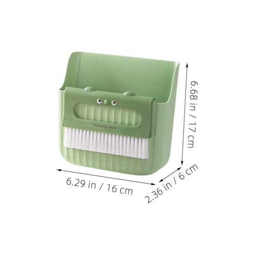 Levemolo 2 Sets Mini Broom Set Whisk Brooms Dustpan Mini Brush Trash Bin Brush Grubber Cleaning Brush Trashcans Garbage Pail Brushes Hair Broom Desktop Cleaning Broom Green Plastic