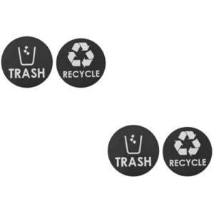 gogogmee 8 pcs recyclable sign stickers garbage bin stickers car trash can decals for cars automotive stickers car can trash recycle decal car garbage bin garbage can recycle stickers black