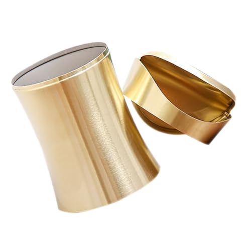 CHILDWEET Stainless Steel Trash Can Tiny Waste Basket Small Trash Can Kitchen Trash Can Desktop Waste Container Sundries Storage Basket Countertop Trash Can Tiny Garbage Bin Golden