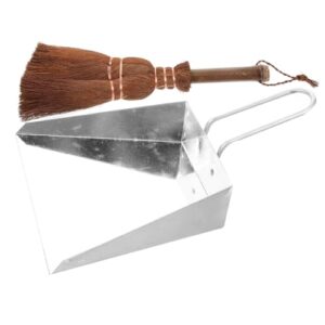 healeved 1 set pet cleaning tool desktop waste cleaning tool litter scooper and duster desktop dust cleaner outdoor dustpan mini cleaning broom pet cage cleaning tool stainless steel brown