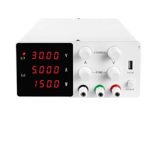 DC Power Supply, SPS-W305, 30V 5A, Precision Digital Adjustable Laboratory Mini Power Source, USB Charge Interface