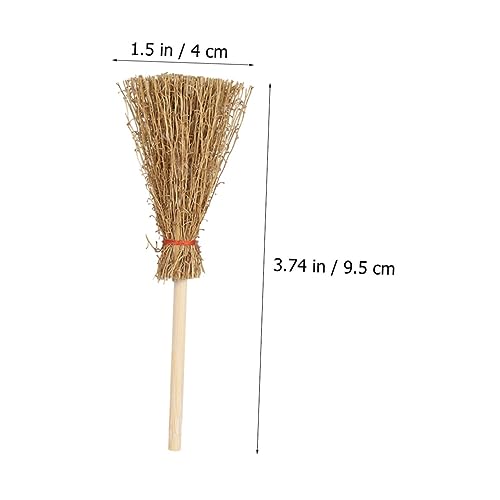 WHAMVOX 120 Pcs Mini Red Rope Broom 24pcs (Large Broom) Wizard Decor Small Decoration Mini Straw Brooms Broom Decoration Brooms for Sweeping Indoor Home Decor Broom Pendant Pine Wood Brown