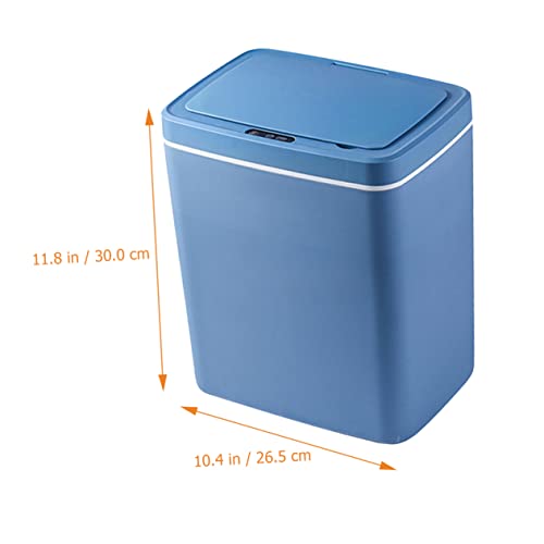 HOMOCONO Smart Trash Can Electronic Sensor Waste Bin Bins with Lids Kitchen Trash Can Automatic Garbage Bin Trash Can Dispenser Containers with Lids Motion Sensor Trash Can Plastic Blue