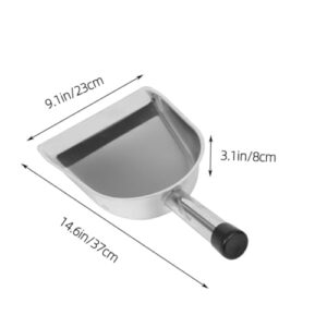 minkissy Stainless Steel Dustpan Floor Scrubber Machine Small Handheld Industrial Dust Pans Desktop Cleaning Shovel Compact Litter Cleaning Scoop Mop Broom and Dustpan Pet Silver Plastic Pp