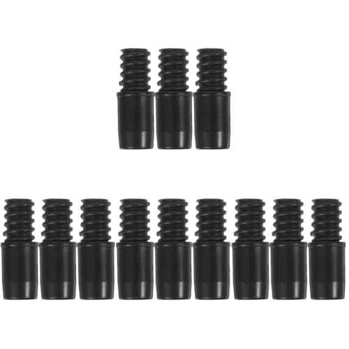 SEWOART 12 Pcs Mop Head Broom Handle Threaded End Pole Adapter for Broom Push Broom Handle Household Cleaning Tools Threaded Handle Tips Handle Tips for Broom Poles Connector Black Plastic