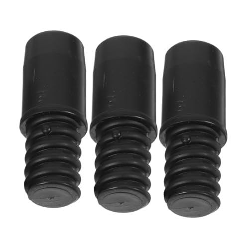 CIYODO 15 Pcs Mop Head Handle Tips for Broom Poles Tips for Telescopic Pole Push Broom Handle Tips for Handle Pole Adapter for Broom Threaded Tip Replacement Connector Plastic Black