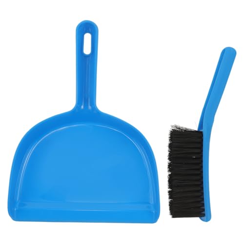 KITANDOVE 1 Set Plastic Blue Broom Dustpan Mini Broom and Dustpan Small Sweeping Countertop Brush Car Cleaning Brush Interior