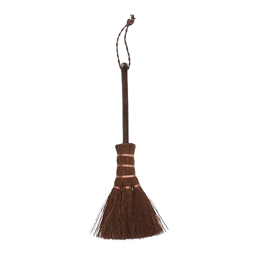 Outanaya 1pc Brown Silk Broom Decor Mustache Hand Broom Cleaning an Fittings Palm Broom Tea Cup Cleaner Keyboard Accessories Fireplace Accessories Small Straw Broom Brush Adorable Broom