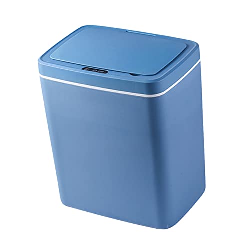 HOMOCONO Smart Trash Can Electronic Sensor Waste Bin Bins with Lids Kitchen Trash Can Automatic Garbage Bin Trash Can Dispenser Containers with Lids Motion Sensor Trash Can Plastic Blue