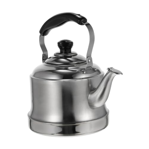 GREENADSCAPE 1pc Stainless Steel Kettle Teakettle Steel Tea Kettle Portable Espresso Coffee Machine Japanese Teapot Whistling Teapot Small Stove Practical Kettle Filter Silver