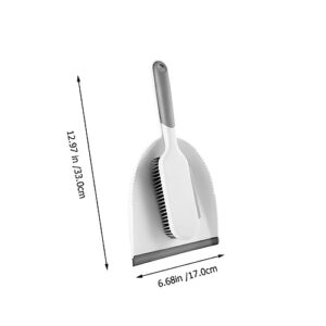 Healeved 2 Pcs Set Household Multifunctional Cleaning Brush Multi-use Cleaning Mini Broom Dust Pan and Brush Tiny Broom Dustpan Mini Dust Pan Broom Dustpan Cleaner Desktop Broom White