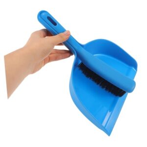 WOONEKY 1 Set Blue Small Sweeping Countertop Brush Plastic Desktop Cleaning Broom Mini Broom and Dustpan Multi-Function Mini Dustpan