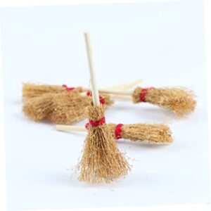 COOLHIYA 10pcs Witches Hanging Halloween Dollhouse Broom Mini Besom Mini Halloween Decorations Brooms Witch Broom Cosplay Broom Props Toy Witch Prop Pendantdant